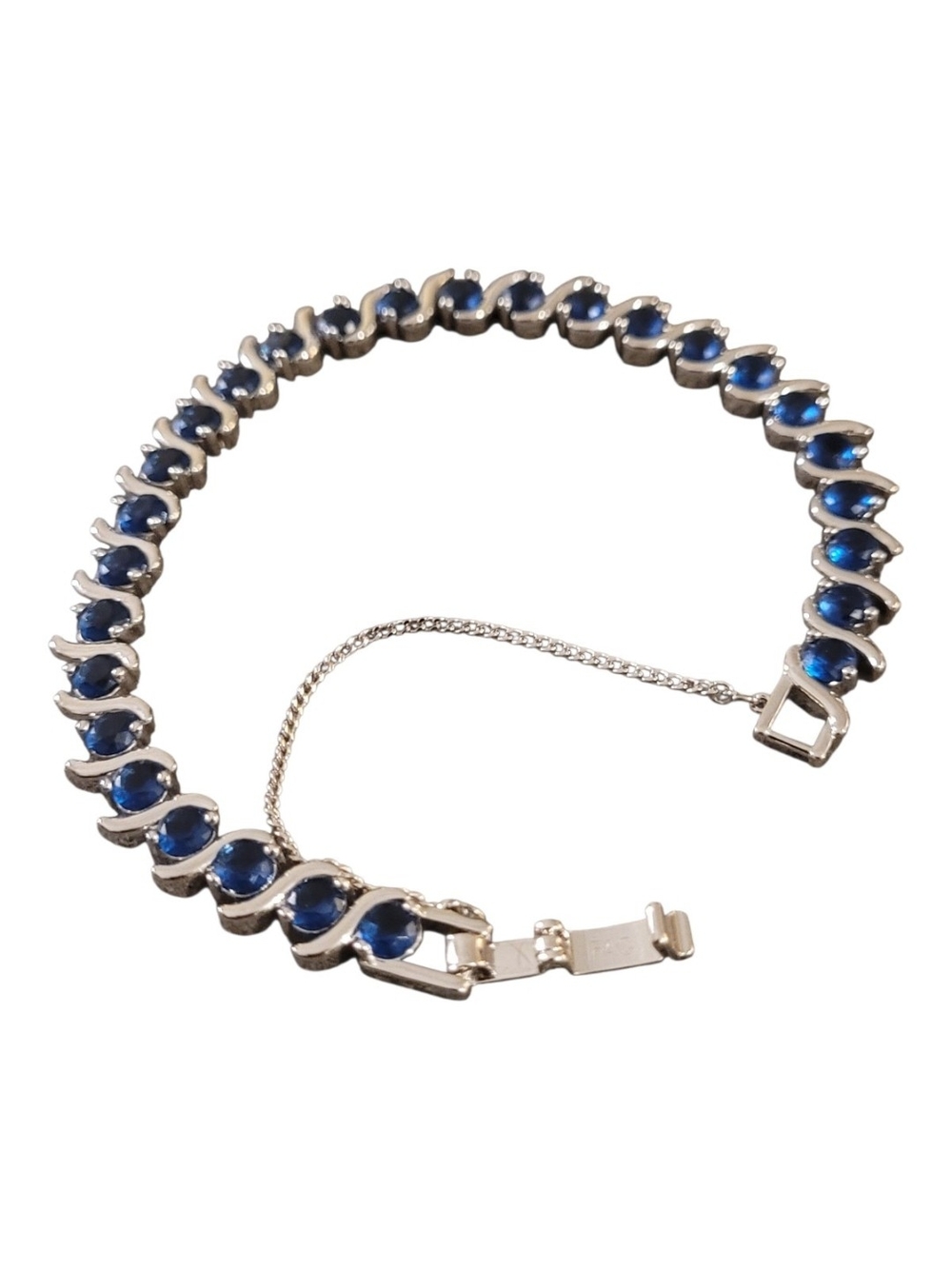 "A Girls Best Friend" Silver Linked Tennis Bracelet